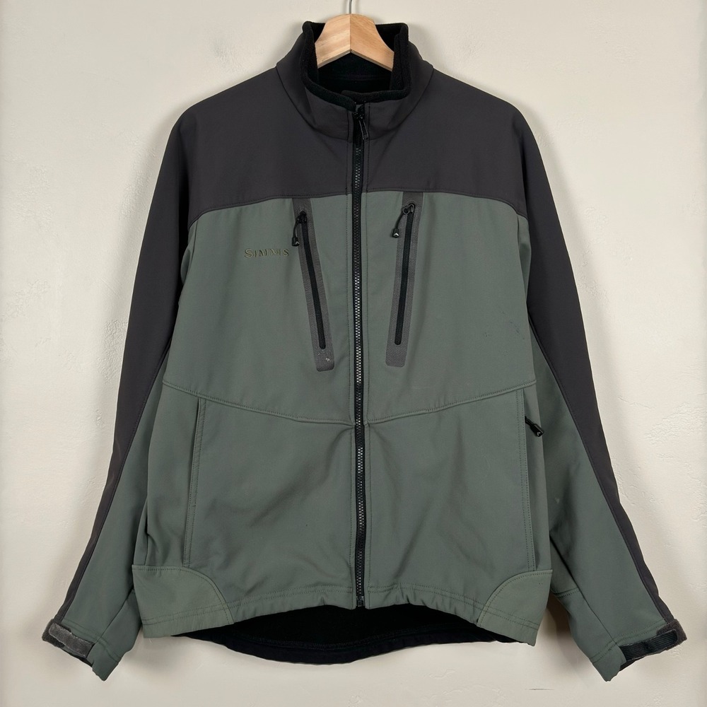 Simms Jacket Mens Medium Brown Softshell Hooded W… - image 1